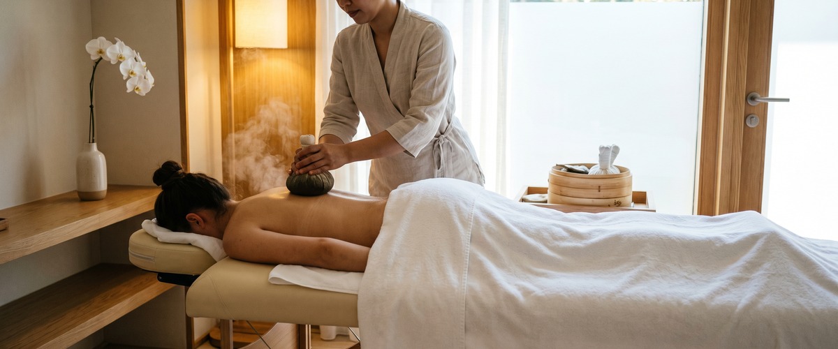 Clocks back in Glasgow: warm herbal compress massage for the October slump